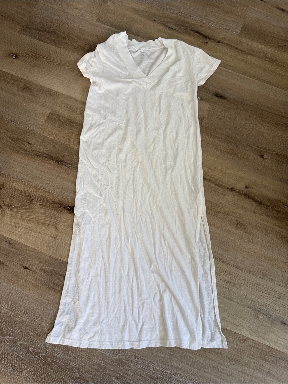 aerie White V-Neck Midi Dress